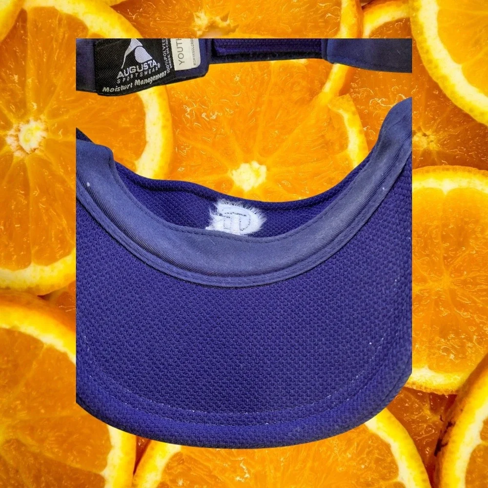 Augusta Sportswear Youth Navy Blue White CL Logo Mesh Athletic Visor Adjustable‎